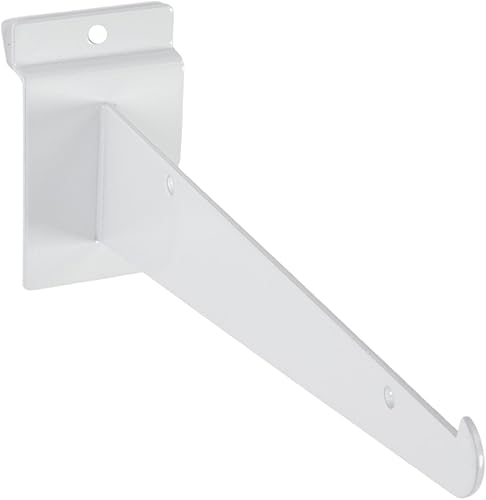 8 inch White Shelf Bracket for Slatwall - Pack of 10 - Poueer