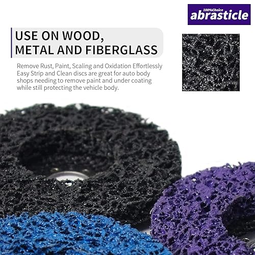 10 Pcs 4-1/2 Inch Poly Strip Wheel Disc Rust Remover Wheel, 7/8' Angel Grinders Clean Tool, Strip Discs for Angle Grinder Remove Rust Paint Clean Welds Paint Grinding Wheel Blue - Poueer