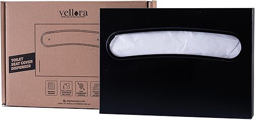 Toilet Seat Cover Dispenser - Enhanced Anti-Fingerprint Coating, HighQuality Stainless Steel, Wall-Mounted for Commercial Bathrooms - Holds 250 Seat Covers - Gold - Poueer