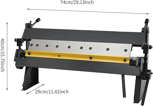 24' Box and Pan Sheet Metal Brake,High Accuracy Sheet Metal Box Pan Brake with 5 Adjustable Fingers,20 Gauges Sheet Metal Machine - Poueer