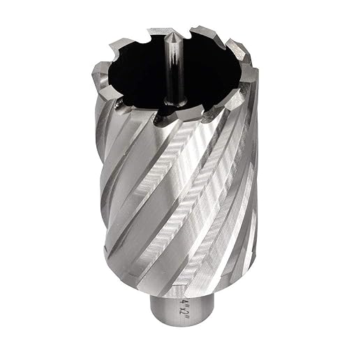 Annular Cutter JESTUOUS 3/4 Inch Weldon Shank 1-3/4 Cutting Diameter 2 Cutting Depth with Pilot Pin Slugger Bits Two Flat HSS Kit for Magnetic Drill Press,1 Piece - Poueer