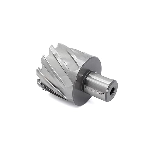 OSCARBIDE Annular Cutter 1-11/16 inch Cutting Diameter,1 inch Depth of Cut,3/4 inch Weldon Shank 2 Flat Mag Drill Bit with Pilot Pin for Magnetic Drill Press,1 Piece - Poueer