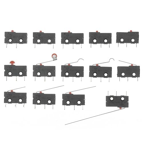 10pcs Micro Switch Copper Contact 5A 125/250V Mini Limit Switch No Nc 2/3Pin Roller Arc Rod(Left Foot with Rod) - Poueer