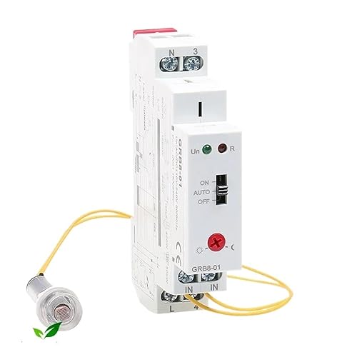 GRB8-01/02 Din Rail Twilight Switch Photoelectric Timer Light Sensor Relay AC110V-240V Auto ON Off - Poueer