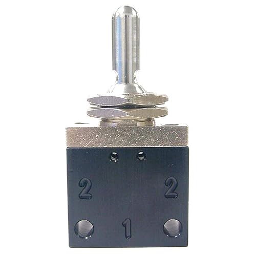 C042501, 3-Position Toggle Valve, 3-Way, 1/8 NPT (F) Ports, Detented Actuation - Poueer