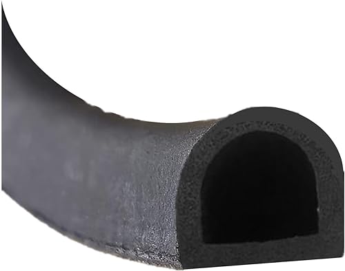 D-Shaped Weather Stripping - Door Seal Neoprene Rubber Seal with Strong Backed Adhesive - Seal for Doors, Windows, Automotive, Trucks, and Trailer RV Door - 20 Feet - .625' x .625' - Poueer