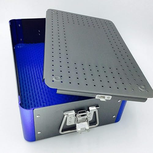 Aluminium Alloy Sterilization Tray case with Silicone mat Surgical Instrument - Poueer