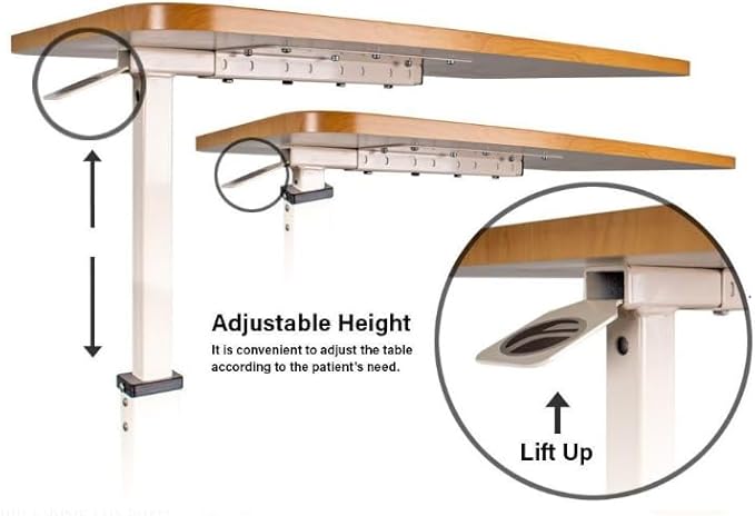 Future Mobility Hospital Bed Table - Table with Wheels for Hospital and Home Use, Standing Desk - Over The Bed Table – Adjustable Bed - Over Bed Desk, STB 01, White - Poueer