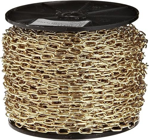 Campbell 0710317 Hobby and Craft Sash Chain, Brass Plated, #3 Trade, 0.043' Diameter, 5 lbs Load Capacity, 164 Feet Reel - Poueer