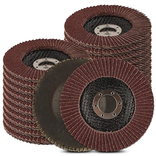 Flap Discs 4 1/2 for Angle Grinder, 4.5 x 7/8 Inch Sanding Grinding Wheels, 80 Grit Sanding Grinding Disc for Angle Grinder (20 Pack) - Poueer