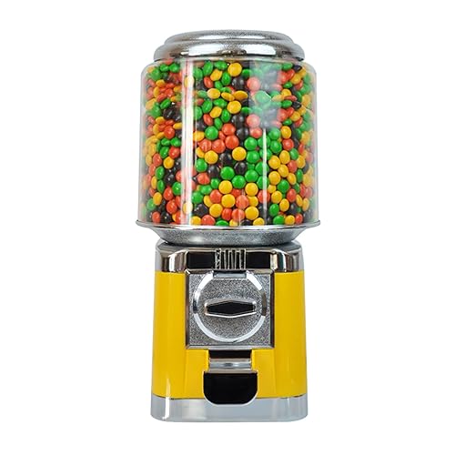 25-Cent Candy Vending Machine with Alloy Shell, PC Transparent Panel, 600 Coin Capacity, Flat Candy Dispenser for Malls, Game Halls, Shops,Blue/Yellow (Blue) - Poueer