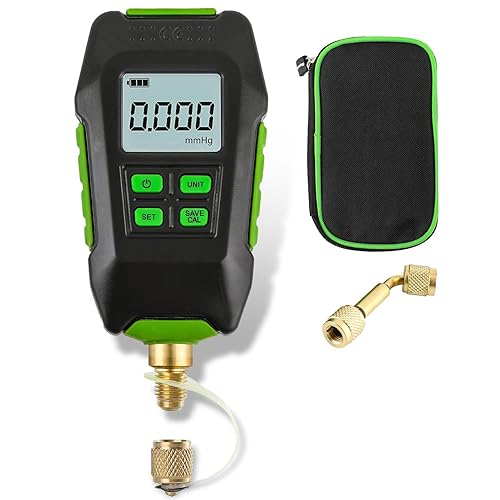 Micron Gauge, Digital Vacuum Gauge Professional Micron Meter with Large Backlit Display for Atmospheric Environment - Poueer