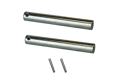 Pallet Jack/Truck Full Set with Axles, Steering Wheels 7'x 2' Pair with Front Load Roller 3' x 3.75' Pair with Bearings ID 20mm Poly Tread Red with Entry Exit Roller and Protective Caps - Poueer