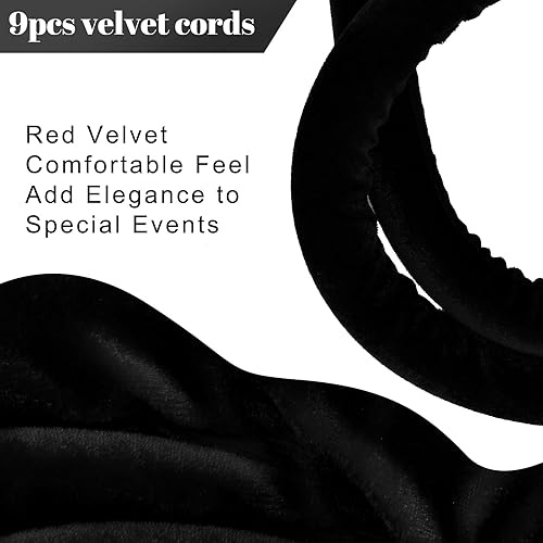 Fumete 6 Pieces Velvet Stanchion Rope Bulk 6.5 Feet Crowd Control Barriers Safety Velvet Rope with Polished Gold Hooks for Graduation Party Openings, Not Include Stanchion Post(Pink) - Poueer