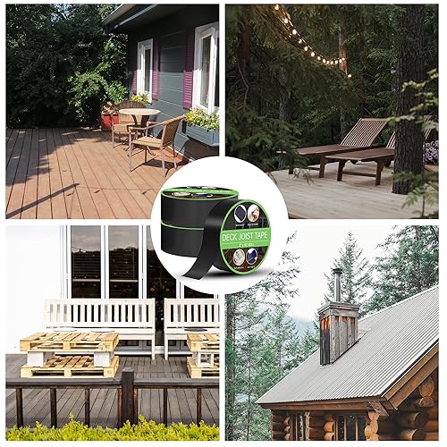 Joist Tape 2' x 50' - Butyl Joist Flashing Tape for Wood Decks & Roof - Weather-Resistant - 8 Rolls - Poueer