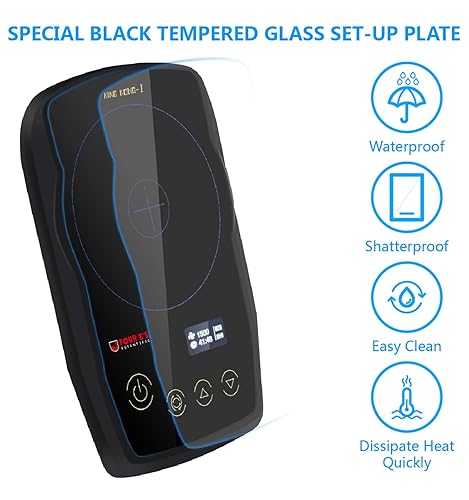 FOUR E'S SCIENTIFIC Ultra-Flat Magnetic Stirrer, Mini Magnetic Mixer Stir Plate Lab Stirrers 50-1500RPM | NO Heating | OLED Display | Max. Stirring Capacity: 1000mL (Black) - Poueer