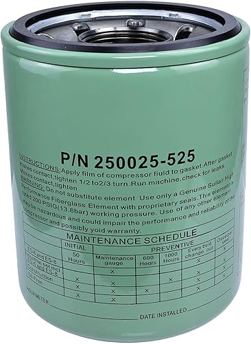250025-525 KAYIQIN Oil Filter Compatible with LS10-40 VS20-32 Type Air Compressor, P/N250025-525 Replacement Part - Poueer