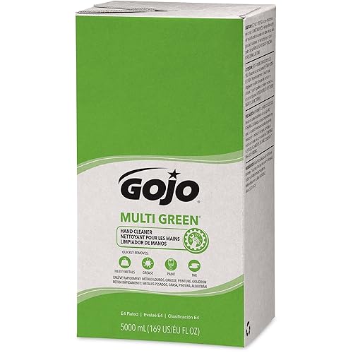 GOJO MULTI GREEN Hand Cleaner, Natural Citrus Solvent, 2000 mL, USDA Certified Biobased Product Hand Cleaner with Natural Pumice Refill PRO TDX Push Style Dispenser (Pack of 4) - 7265-04 - Poueer