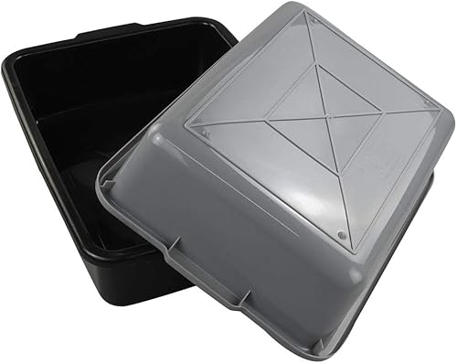 3-Pack 13 L Plastic Commercial Tote Box with Lid, Bus Tubs/Bus Box, Gray - Poueer