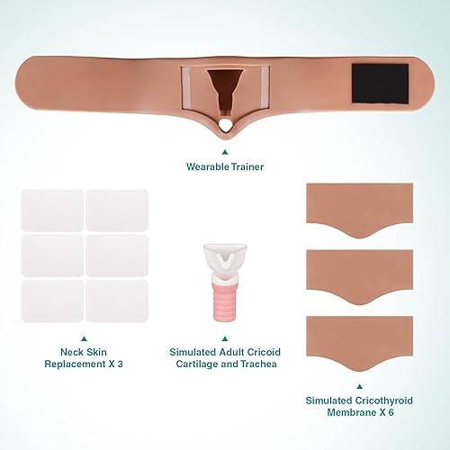 Wearable Cricothyrotomy Task Trainer, Cricothyrotomy Simulator, Cricothyrotomy and Tracheostomy Trainer, Surgical Airway Trainer - Poueer