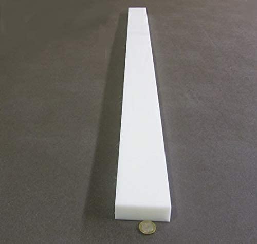 White HDPE (High Density Polyethylene) Rectangular Bar 1.00' (1') x 3.00' (3') x 48' 1 pc - Poueer