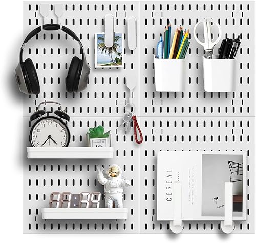 Revamp Your Space With A Versatile Pegboard Kit - Effortlessly Organize Home, Office, And Gaming Setup With Customizable Hanging Solutions (Black) - Poueer