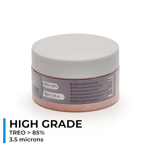 GLASS POLISH PRO 2.2lbs (1kg) Cerium Oxide, High-Grade Glass Polishing Powder, Enhanced Formula, TREO 85%, 3.5 Microns, Brown – GP90010 - Poueer