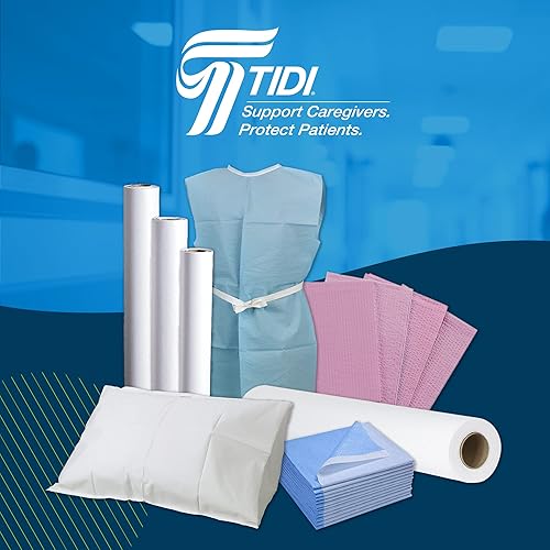 TIDI 980898 Choice Single-Use Chiropractic Headrest Paper Roll, Fluid and Barrier Protection, Absorbent Crepe Paper, White, 8.5' Width, 125' Length, Pack of 25 - Poueer