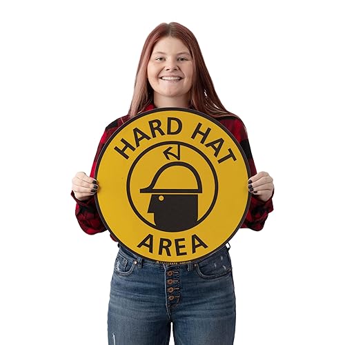 TRADESAFE Safety Glasses Required Anti-Slip Floor Sticker - Eye Protection Required Caution Sign, Peel and Stick Adhesive Vinyl Sign, ANSI-Compliant, 17” Diameter Round Sticker - Poueer