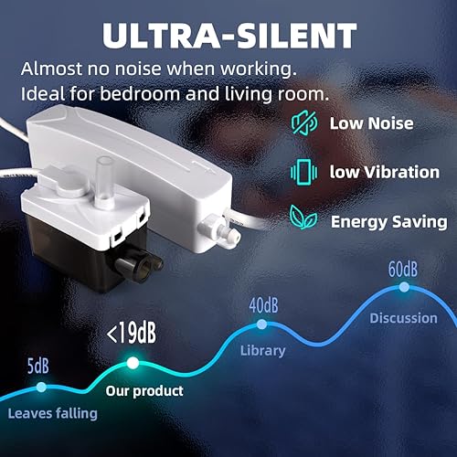 66 FT Max Head 10.6 GPH Mini Split HVAC Condensate Pump, 110-240V w/Automatic Safety Switch, AC Condensate Removal for Air Conditioner System, Furnace, Dehumidifier, Ice Maker - Poueer