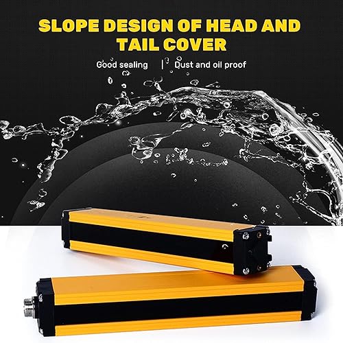 CGOLDENWALL Safety Light Curtains Safety Protection Sensor Light Screen Beam Pitch 40mm, Beams 10, Protection Height 360mm, Total Height 430mm with Controller and Cable - Poueer