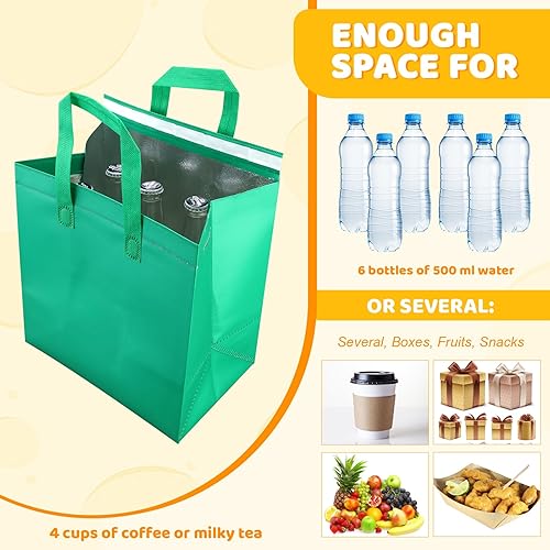 Hushee 200 Pcs Insulated Take out Bags Bulk Thermal Insulation Take Away Bags Disposable 10.24x11.02x6.69 Inch for Grocery Lunch Hot Cold Frozen Food Delivery Shipping Cooler(Black) - Poueer