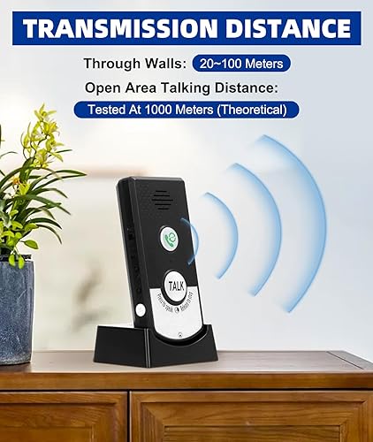 2 Way Voice Intercom - Super Long Range Wireless Intercom System for Home - Poueer