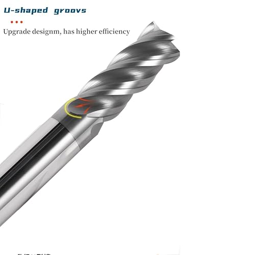 2PCS 1/2'' Carbide Square End Mill Bits Set, Milling Bits Cutter 1/2 Carbide End Mills for Alloy Steels/Hardened Steels, HRC 45 Deg Single End 4 Flute AlTiN Coating (2PCS 1/2in) - Poueer