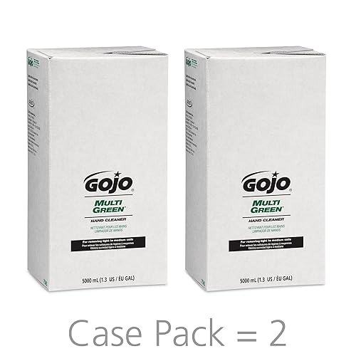 GOJO MULTI GREEN Hand Cleaner, Natural Citrus Solvent, 2000 mL, USDA Certified Biobased Product Hand Cleaner with Natural Pumice Refill PRO TDX Push Style Dispenser (Pack of 4) - 7265-04 - Poueer