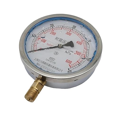 YN150 Shock-Proof Pressure Gauge 0-1MPa Oil-Filled Instrument Large dial Hydraulic Pump Gauge Radial M20 * 1.5 Thread(0-40Mpa) - Poueer