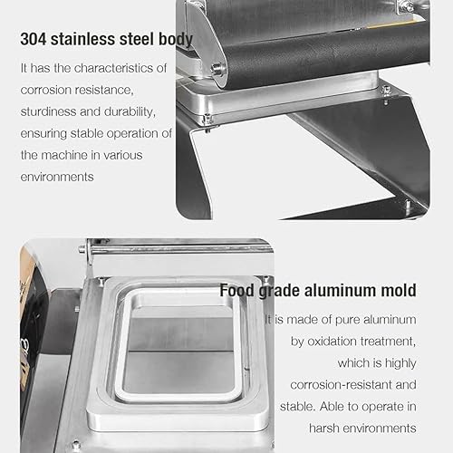 Food Tray Sealer Machine, Takeaway Box Hand Pressure Food Packaging Machine with Temperature Control - Commercial Stainless Steel Vegetables (20 * 14cm) - Poueer
