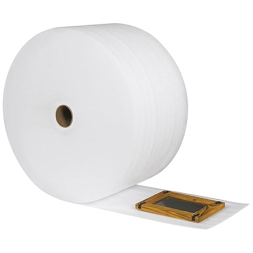 Aviditi Polyethylene UPSable Air Foam Roll, 350' L x 12' W x 1/8' H, White (FWUPS18S12) - Poueer