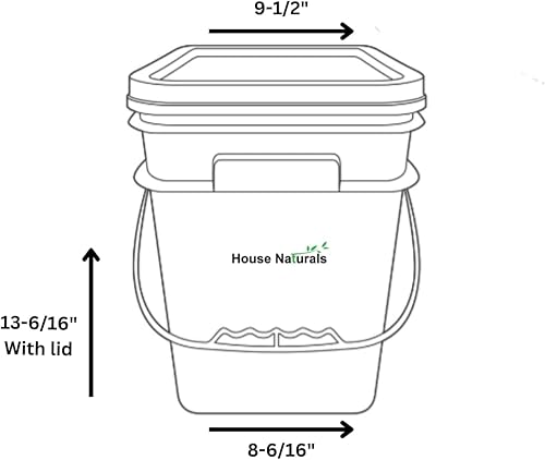 House Naturals 4 Gallon Square Food Grade Gray Bucket Container (Pack of 6 pails, no lids) - Poueer