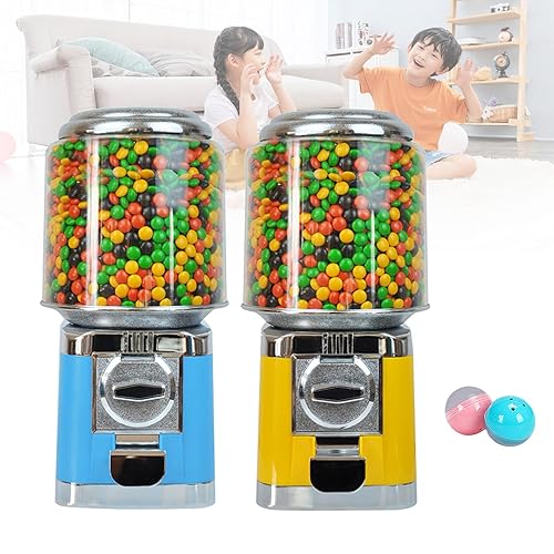 Blue/Yellow Supply Automatic Candy Machine, Toy Vending Machine, Household and Commercial Egg Machine. Empty Machine Without Candy for Shopping Malls, Game Halls, Movie Theaters (Yellow) - Poueer