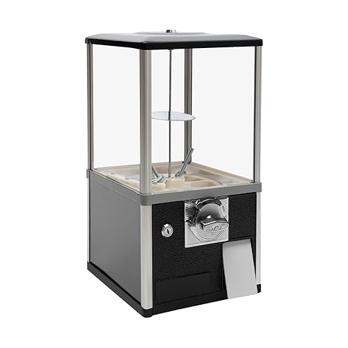 25-Cent Vending Machines for Kids, 20inch Large Gumball Vending Machine Commercial Vending Machine Candy Vending Machine with 1.77-1.97inch Window Capacity, Black - Poueer