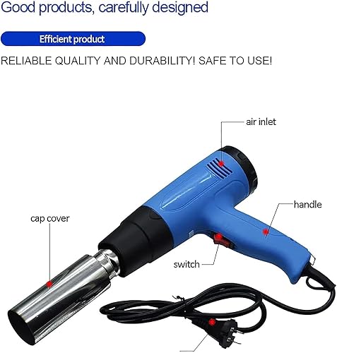 Heat Shrink Cap Machine, 50mm Heat Shrinking Machine with Two Speeds, Wine Capsule Sealing Machine, Wind Power and Temperature Adjustable, for Max Diameter 45mm PVC Capsules - Poueer