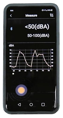 Sper Scientific Decibel Meter 850019 w/Bluetooth, Sound Level Meter 35 to 130 dB, SPL Meter A/C Weighted, Dual Range, Max/Min & Data Hold, Compact Audio Noise Measuring Device, Large Backlit Display - Poueer
