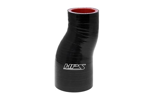 HPS HTSOR-250-275-L6-BLK High Temperature 4-ply Polyester Silicone Offset Reducer Coupler Hose, 2-1/2' - 2-3/4' ID, 5 mm Wall Thickness, 6' Length, Black - Poueer