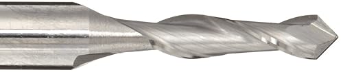 AMG-M-M-DP Carbide Micro Drill Mill, Metric, Uncoated (Bright) Finish, 30 Deg Point Angle, 2 Flutes, 38mm Overall Length, 0.5mm Cutting Diameter, 3mm Shank Diameter - Poueer