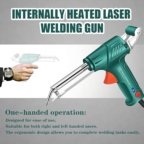 Internally Heated Industrial Laser Welding Tools, Multi-function Soldering Iron Soldering Gun Set, 3-in-1 Electric Welder, Intelligent Control,Rapid Heating for Industrial&Home (Green (Internal Heat)) - Poueer
