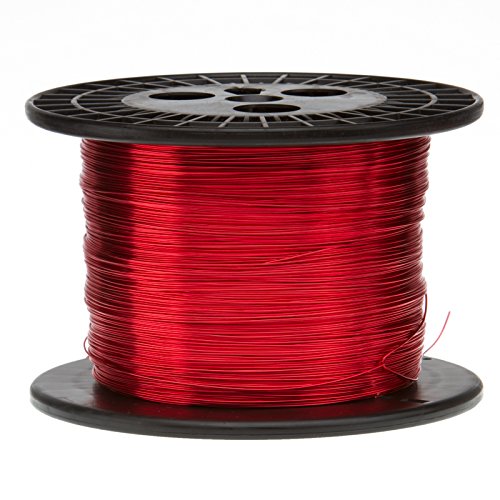 Magnet Wire, Heavy Build Enameled Copper Wire, 14 AWG, 5.0 Lbs, 395' Length, 0.0675' Diameter,Red - Poueer