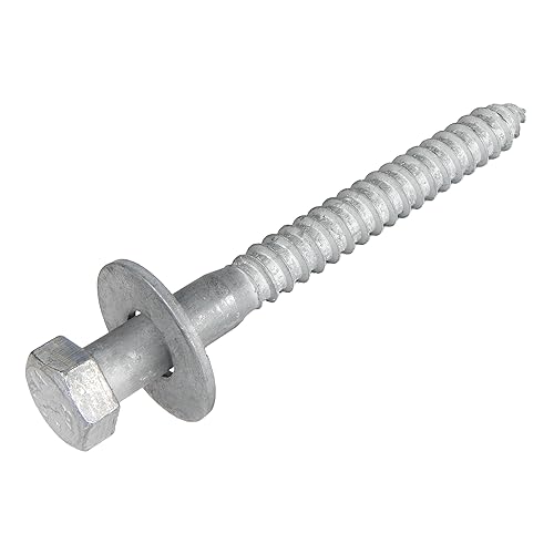 1/2 x 6 (25 Pack) Lag Screw Kit, 25 Screws and 25 washers, Hot Dip Galvanized, Meets ASME B18.2.1 Industrial/Commercial Grade by Makers Bolt - Poueer