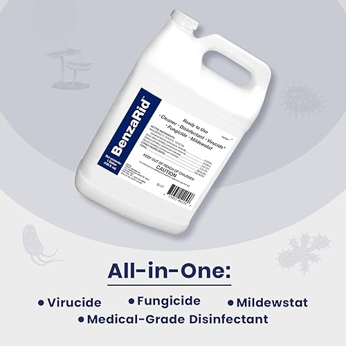 Pro Mold Killer Fungicide Disinfectant including Aspergillus Niger (Black Mold) H5N1 Pack | Multi-Purpose Fungicide, Mildewstat, Disinfectant, Virucide | EPA Reg. 1 Gal + 32 oz. - Poueer