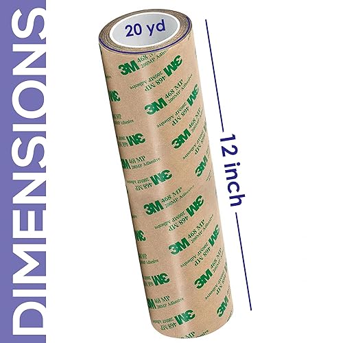 CANOPUS Double Sided Transfer Sheet, 468MP Adhesive Transfer Tape, 12in x 5yd - Poueer